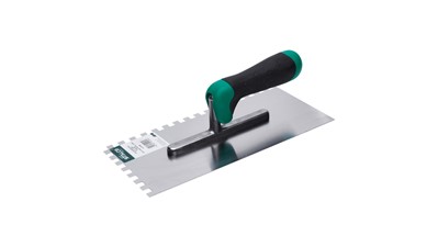 Gleter  inox nazubljeni STALCO čelik nehrđajući GD 208x130 mm - 8x8