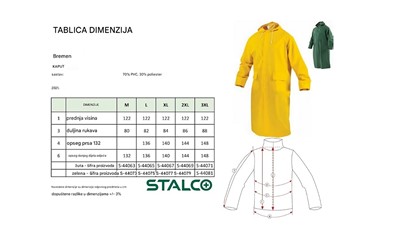 Kabanica zelena STALCO – XL