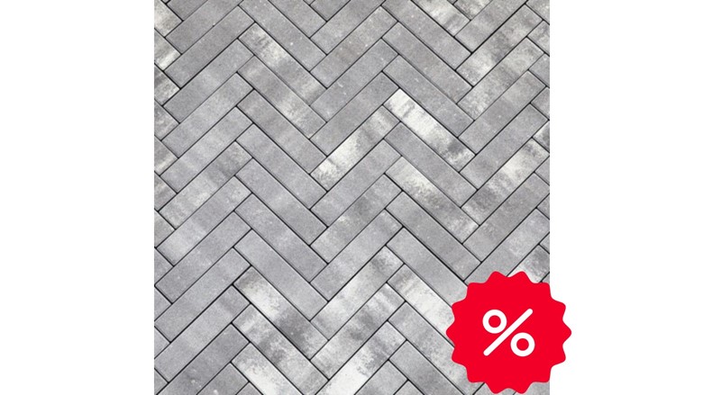 Opločnik SEMMELROCK Parcetto sivo crno bijela - 8 cm