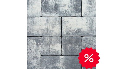 Opločnik SEMMELROCK Venetia kombinirana forma sivo crno bijelo prošarana - 6 cm