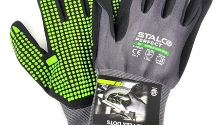 Rukavice s nitrile Flex STALCO Perfect sivo/zelene – Br.10